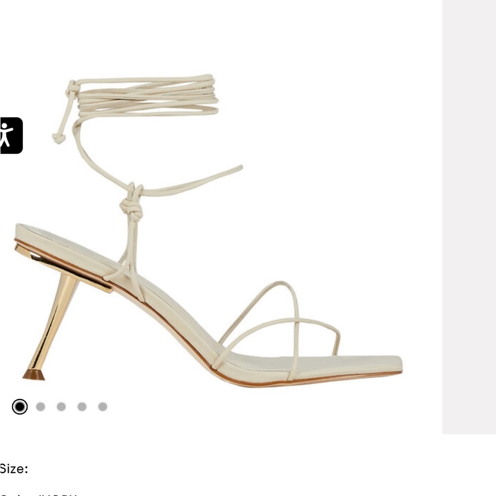 Cult Gaia's Sanam sandals ivory and gold .